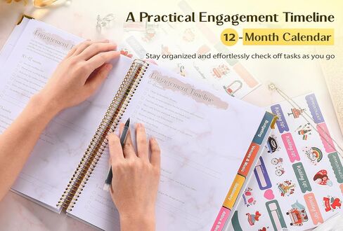 Wedding Planner Book and Organizer for Brides,176 Pages Wedding Planning with Checklists, Stickers, Calendars, Countdown Guide, Engagement Gift Ideas, Creative Design for Couples in Saudi Arabia