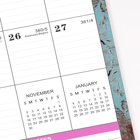 2025-2026 Calendar - Wall Calendar 2025-2026, Jul.2025 - Dec.2026, 12"x17", 2025-2026 Wall Calendar with Twin-Wire Binding + Hanging Hook + Large Ruled Blocks with Julian Dates in Saudi Arabia