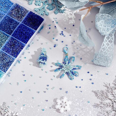 PH PandaHall 24000pcs Glass Seed Beads 2mm 12/0 Mini Blue Friendship Waist Beads 24 Colors Ocean Sea Small Tiny Spacer Beads for Bracelet Making Summer Seaside Beading Weaving in Saudi Arabia