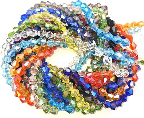 8mm Bicone Crystal Glass Beads Briolette Rondelle Bead for Jewelry Making Assorted 15 Color Faceted Spacer Beads 500pcs in Kuwait