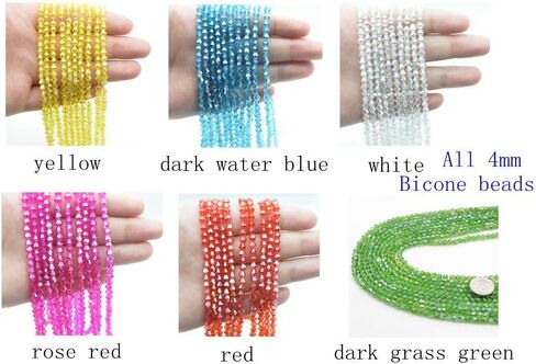 8mm Bicone Crystal Glass Beads Briolette Rondelle Bead for Jewelry Making Assorted 15 Color Faceted Spacer Beads 500pcs in Kuwait