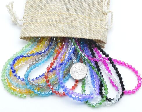 8mm Bicone Crystal Glass Beads Briolette Rondelle Bead for Jewelry Making Assorted 15 Color Faceted Spacer Beads 500pcs in Kuwait