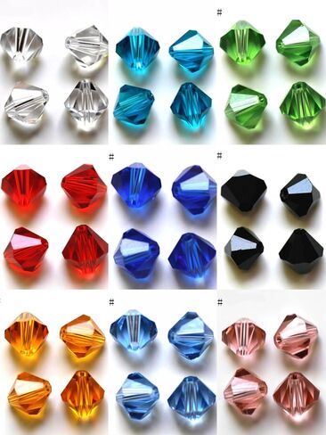 8mm Bicone Crystal Glass Beads Briolette Rondelle Bead for Jewelry Making Assorted 15 Color Faceted Spacer Beads 500pcs in Kuwait