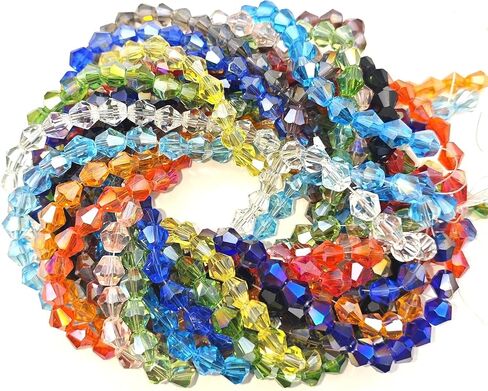 8mm Bicone Crystal Glass Beads Briolette Rondelle Bead for Jewelry Making Assorted 15 Color Faceted Spacer Beads 500pcs in Kuwait