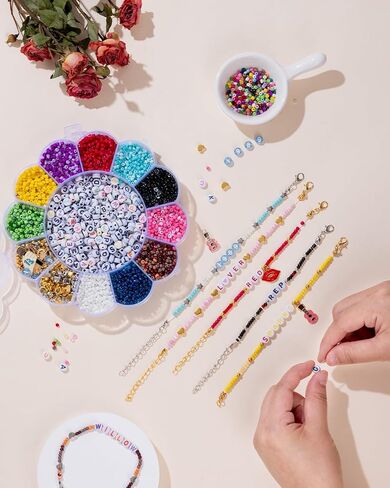 Goldwise St. Patrick's Day Crafts, St Patricks Green Beads for Jewelry Making Kit, 2880pcs Seed Beads in 6 Colors with Varities of St. Patrick's Charms, Gold Letter Beads, and DIY for Party Parade in Saudi Arabia