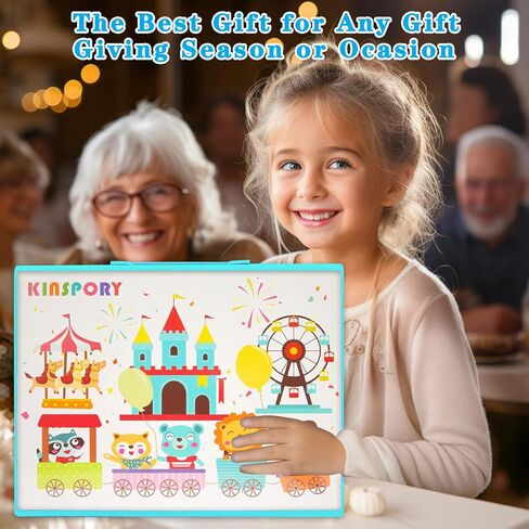 KINSPORY Art Kit, 290 Pack Art Sets Crafts Drawing Coloring kit, Double-Side Trifold Easel, Oil Pastels, Crayons, Colored Pencils, Creative Gift for Beginners Artists Girls Boys Kids (Black) in Kuwait