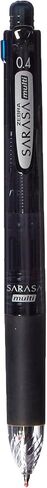 Zebra Multi Function Sarasa 4 Plus S Black/Red/Blue/Green Ink 0.4mm Ballpoint Pen, 0.5mm Mechanical Pencil, Black Body (J4SAS11-BK) in Saudi Arabia