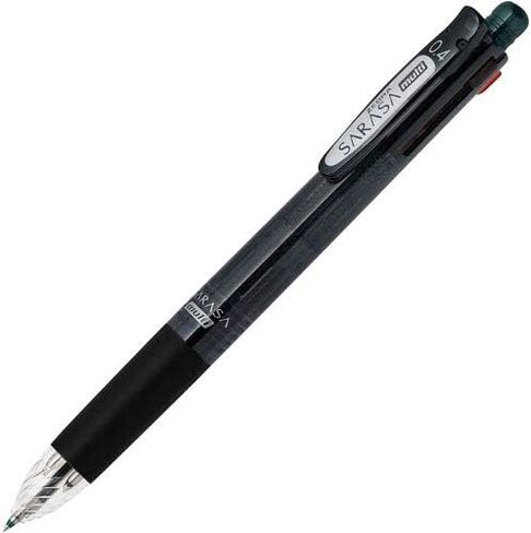 Zebra Multi Function Sarasa 4 Plus S Black/Red/Blue/Green Ink 0.4mm Ballpoint Pen, 0.5mm Mechanical Pencil, Black Body (J4SAS11-BK) in Saudi Arabia