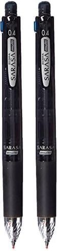 Zebra Multi Function Sarasa 4 Plus S Black/Red/Blue/Green Ink 0.4mm Ballpoint Pen, 0.5mm Mechanical Pencil, Black Body (J4SAS11-BK) in Saudi Arabia