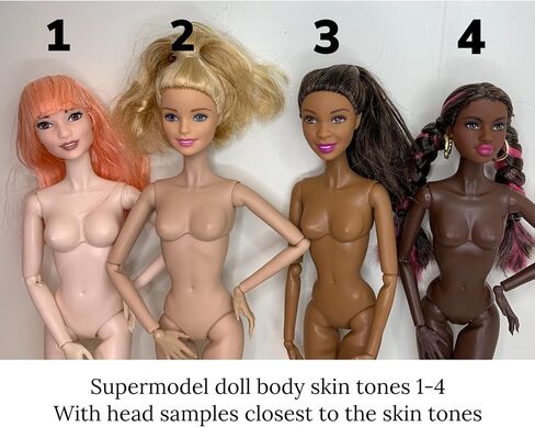 DIY OOAK DOLL BODIES لاستبدالها 12 بوصة دمية أزياء الجسام Supermodel Collector Body Body مفصلية مقبولة دمية تصليح (#4 شوكولاتة داكنة) in Kuwait