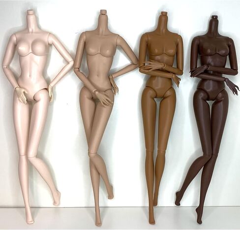 DIY OOAK DOLL BODIES لاستبدالها 12 بوصة دمية أزياء الجسام Supermodel Collector Body Body مفصلية مقبولة دمية تصليح (#4 شوكولاتة داكنة) in Kuwait