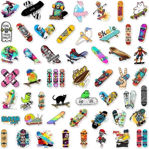 50pcs Cool Neon Stickers, Water Bottle Stickers Waterproof Vinyl Stickers, Stickers for Laptop Skateboard Journal Notesbook Phone Cup Guitar Luggage etc Sticker Pack for Kids Adults Teens in Saudi Arabia