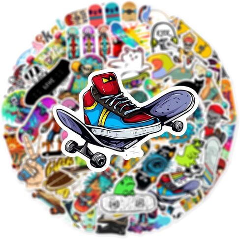 50pcs Cool Neon Stickers, Water Bottle Stickers Waterproof Vinyl Stickers, Stickers for Laptop Skateboard Journal Notesbook Phone Cup Guitar Luggage etc Sticker Pack for Kids Adults Teens in Saudi Arabia