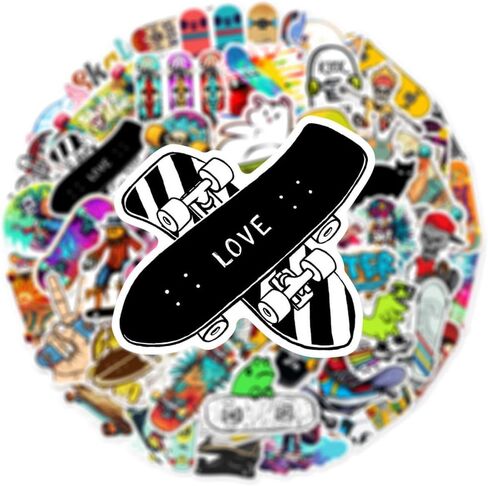 50pcs Cool Neon Stickers, Water Bottle Stickers Waterproof Vinyl Stickers, Stickers for Laptop Skateboard Journal Notesbook Phone Cup Guitar Luggage etc Sticker Pack for Kids Adults Teens in Saudi Arabia