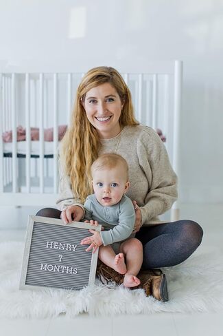 Kate & Milo Letterboard Set, Perfect Message Board for Sharing Back to School Milestones or Baby Announcements, Rustic Nursery, Gray in Saudi Arabia