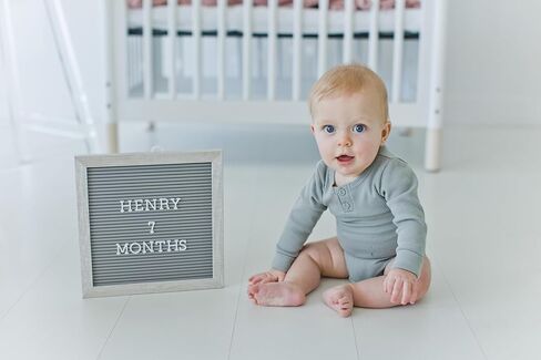 Kate & Milo Letterboard Set, Perfect Message Board for Sharing Back to School Milestones or Baby Announcements, Rustic Nursery, Gray in Saudi Arabia