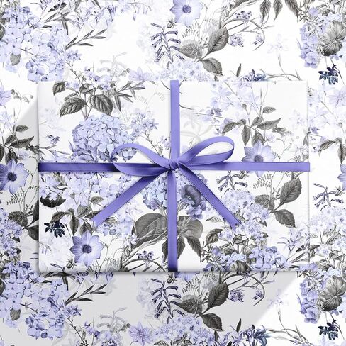 RUSPEPA Floral Wrapping Paper Roll for Women Girls, Mini Roll, Elegant Wild Flower Design Gift Wrap Paper Perfect for Birthdays, Bridal Shower, Spring, Wedding, Mother's Day, 17 Inch x 16.4 Feet in Kuwait