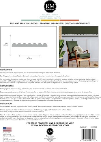 RoomMates Teal Peel and Stick Scallop Border Decal, RMDM5546 in Kuwait