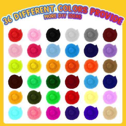 1800 PCS أنابيب منظفات 6 مم من 12 بوصة تشنيل سيقان أنابيب أنابيب أنابيب لوازم الفن لوازم فنية للأطفال البالغين ديكورات إبداعية ، 36 ألوانًا متنوعة in Kuwait