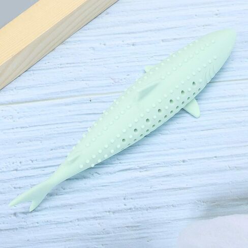 TOPINCN Interactive Cat Fish Shape Chew Toy, Silicone Pet Cat Catnip Molar Teeth Cleaning Simulation Fish Shape Training Interactive Toy(Green) in Saudi Arabia