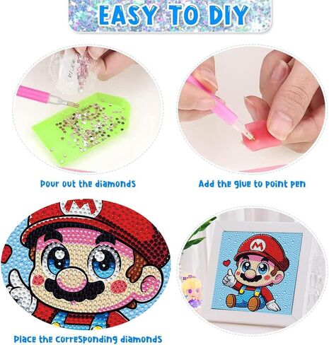 4 مجموعات فن الماس الماس للأطفال ، 5D DIY Diamond Mosaic Kits للمبتدئين وفنون الأطفال والحرف للأطفال الذين تتراوح أعمارهم بين 8-12 in Saudi Arabia