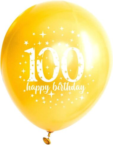 SHUNTAI 100th Birthday Balloons Latex Confetti Balloon Gold and Black 100th Birthday Decorations for Men Women 100 Years Old Anniversary Theme Birthday Party Decor Supplies 15 Pack 12 inch in Kuwait