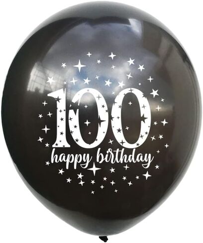 SHUNTAI 100th Birthday Balloons Latex Confetti Balloon Gold and Black 100th Birthday Decorations for Men Women 100 Years Old Anniversary Theme Birthday Party Decor Supplies 15 Pack 12 inch in Kuwait
