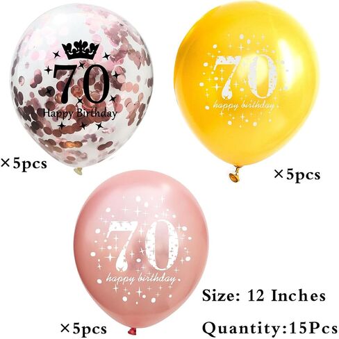 SHUNTAI 100th Birthday Balloons Latex Confetti Balloon Gold and Black 100th Birthday Decorations for Men Women 100 Years Old Anniversary Theme Birthday Party Decor Supplies 15 Pack 12 inch in Kuwait