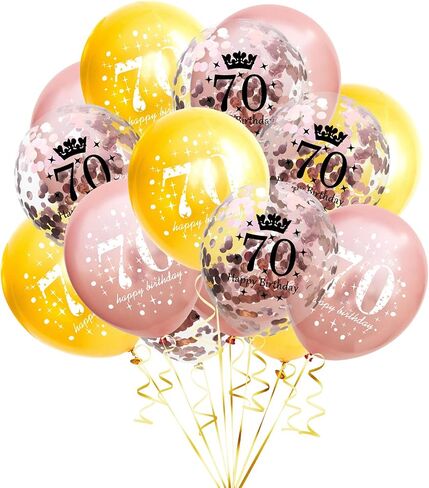 SHUNTAI 100th Birthday Balloons Latex Confetti Balloon Gold and Black 100th Birthday Decorations for Men Women 100 Years Old Anniversary Theme Birthday Party Decor Supplies 15 Pack 12 inch in Kuwait