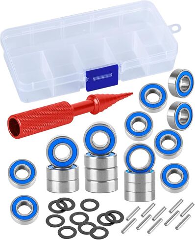 ترقيات مجموعة RC Bearings Progrates لـ 1/10 Slash 2WD ، Slash 2WD BL-2S ، Rustler 2WD ، Stampede 2WD ، Bandit 2WD RC Car ، Bearings Kit Up ، 19pcs w/bearing tool ، Black in Kuwait