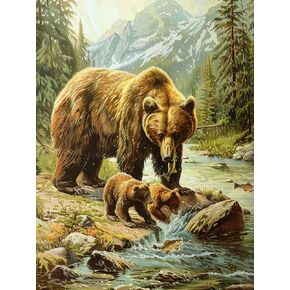 Bimkole 5D Diamond Art Kits for Adults Bear, Full Drill DIY Rhinestone Embroidery Set Paint with Diamonds Art by Number Kits Cross Stitch Home Wall Craft Decoration 12x16 Inch QG2806