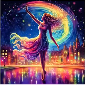 SJUTOUCI Diamond Art Painting Kits for Adults, Dancing Women Diamond Art Kits for Beginners, 5D DIY Full Drill Gem Craft for Home Decor Gift 12x12inch/30x30cm