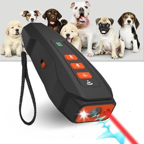 Dog Bark Deterrent Devices, Ultrasonic Anti Barking Device for Dogs Up to 33ft Control Range, Dog Training, Stop Bad Behavior Without Yell or Swat, Safe for Human & Dogs, Dog Barking Silencer