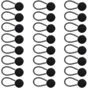 Semetall 24Pcs Collar Extenders, Adds 1 in Instantly,Elastic Button Extender Neck Extenders for Shirt Pants Dress Trouser Favors (Black)