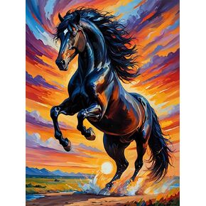 Zythron Diamond Art Kits for Adults, Horse Diamond Painting Kits for Adults Beginners, Horse DIY 5D Round Full Drill Diamond Paintings Gem Art,Diamond Art for Adults 12x16 inch