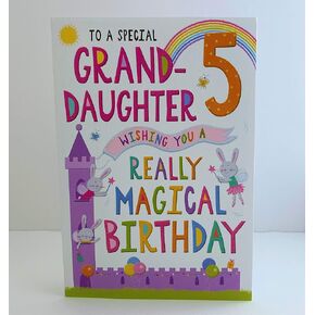 Regal Publishing Juvenile Birthday Card Age 5 Granddaughter - 9 x 6 inches -
