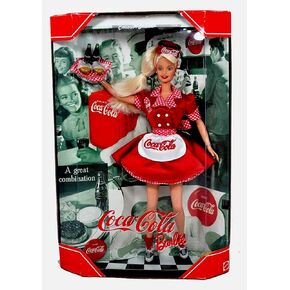 Mattel Year 1998 Barbie Collector Edition: Coca-Cola Barbie as a Waitress.