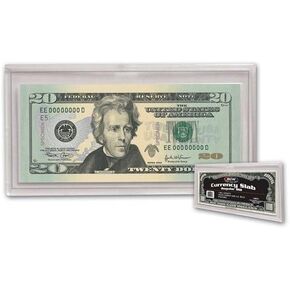 (2) US Currency Paper Money Bill Protector Slab Holder for Regular Bills by BCW