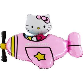 Toyland® 37" Hello Kitty In Pink Aeroplane Foil Balloon - Party Decorations