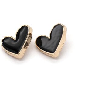 20Pcs 12mm(0.472inch) Heart Shape Gold Metal Buttons, for Clothing, Shirt, Dress, Small Sewing Decorations(Golden Black)