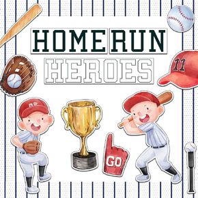 Decorably 36 Pcs Cutouts Baseball Bulletin Board Decorations Set with Borders, Baseball Theme Bulletin Board Decorations - School, Gym, Homeschool