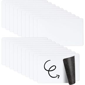 IRA Pollitt 20 Pack Sticky Dry Arase White Boards 3 × 5 بوصة قابلة لإعادة الاستخدام لمكتب الثلاجة ، السبورة المحمولة مع وسادة دعم للمعلمين