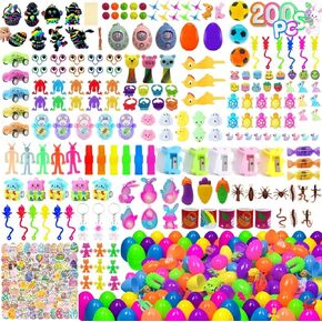 300 Pcs Prefilled Easter Eggs with Toys Inside Easter Basket Stuffers Filled Easter Eggs for Basket Stuffers/Filler Pre Filled Plastic Easter Eggs for Kids Easter Egg Hunt