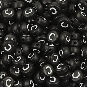 100 Pieces 4×7mm Black Round Acrylic Alphabet Letter Beads Letter N Beads for Jewelry Making Bracelets Necklaces Key Chains in Saudi Arabia