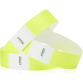700 WristCo Neon Green Tyvek Wristbands for Events - Tamper-Proof Design & Fluorescent Color Prevent Reuse Premium-Grade Bracelets for Hospital & Medical ID, Party & VIP Identification