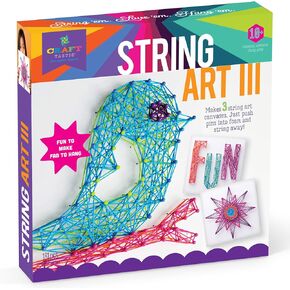 Craft-Tastic DIY String Art-Craft Kit- كل شيء مدرج في 3 مشاريع الفنون والحرف المرح-سلسلة الطيور