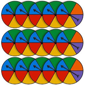 Sotiff Game Spinner Rainbow Color Game Spinners Erasable Spinner Board with Plastic Rotating Arrows Math Classroom Supplies for Kids Classroom Prizes(15 Sets)