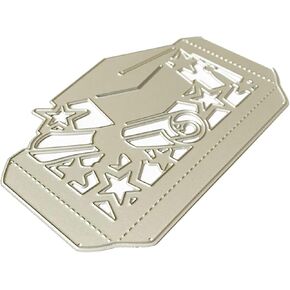 Graduation Hat Metal Cutting Dies, Graduation Theme Cutting Dies for Card Making, DIY Scrapbooking Photo Album Decorative Embossing Paper Templated, Hats Stars Edge Border Dies Cut Graduation Gift