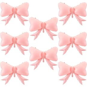 Hungdao 8 Pcs Bow Balloon Bow Theme Birthday Party Decoration Latex Balloon Baby Shower Girl Party Supplies Macaron Coquette Cute Supplies Wedding Bridal Shower Decoration(Pink,24" X 32")