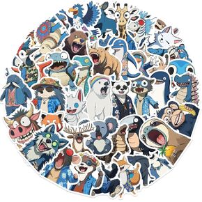 60Pcs Cute Cartoon Animal Squirrel Stickers, Waterproof Vinyl Stickers for Kids, Adults Water Bottle Laptop Guitar Phone Skateboard Luggage